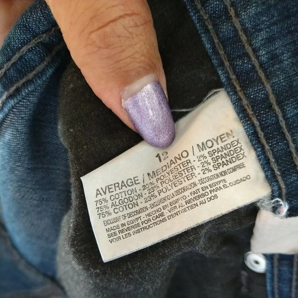 Gloria Vanderbilt Amanda Jeans Women Size 12 Medium Wash Pocket Embroidered Stud - Picture 8 of 9